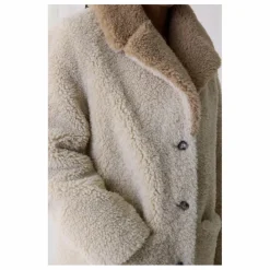 Leon & Harper Manteau Vino Façon Fourrure | Ecru Hot