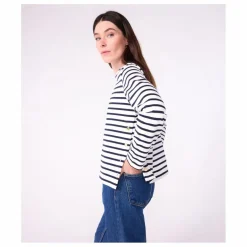 Femme Petit Bateau Marinière Col Bateau Coton Bio |