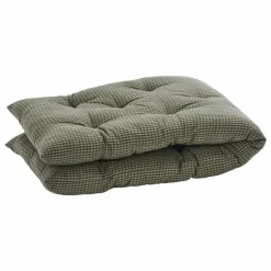 Madam Stoltz Matelas pour banc à carreaux en coton | Vert foncé Outlet