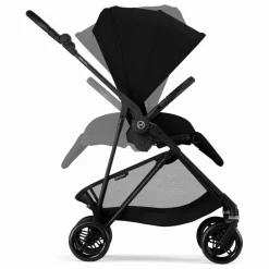 Cybex Melio Carbon - Poussette Ultra Compacte | Noir Hot