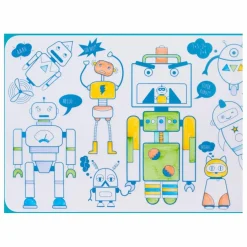 Superpetit Mini set de table à colorier Robot avec 4 feutres