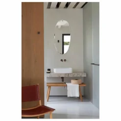 M Nuance Miroir extra plat biseauté - forme aléatoire ovale 45x95 cm