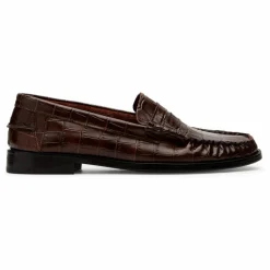 Discount Augusta Mocassins Zoe Effet Crocodile | Chocolat