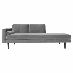 Broste Copenhagen Méridienne Wind en velours | Gris ciment Sale