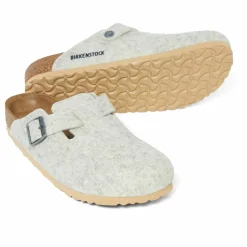 BIRKENSTOCK Mules Boston Laine Chaussant Etroit | Blanc cassé Hot