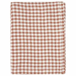 Gabrielle Paris Nappe en lin lavé vichy | Brique Discount