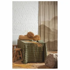 Le Monde Sauvage Nappe Highlands à carreaux en lin lavé |