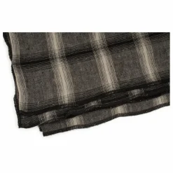 Le Monde Sauvage Nappe Highlands à carreaux en lin lavé | Gris foncé