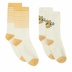 Hundred Pieces Pack 2 Chaussettes Stripes Sun | Blanc cassé