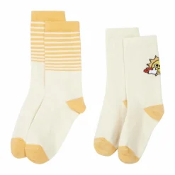 Hundred Pieces Pack 2 Chaussettes Stripes Sun | Blanc cassé