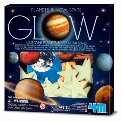 4M Pack autocollants phosphorescents - Planètes et étoiles