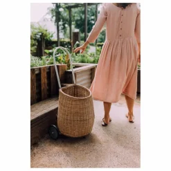 Olli Ella Panier à roulettes adulte en rotin Luggy