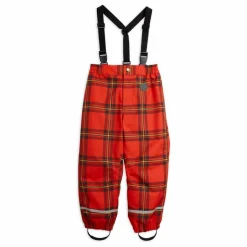 Mini Rodini Pantalon à Bretelles Edelweiss Fibres Recyclées | Rouge Hot