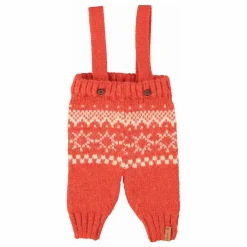 Piupiuchick Pantalon à Bretelles Jacquard Laine | Rouge Discount