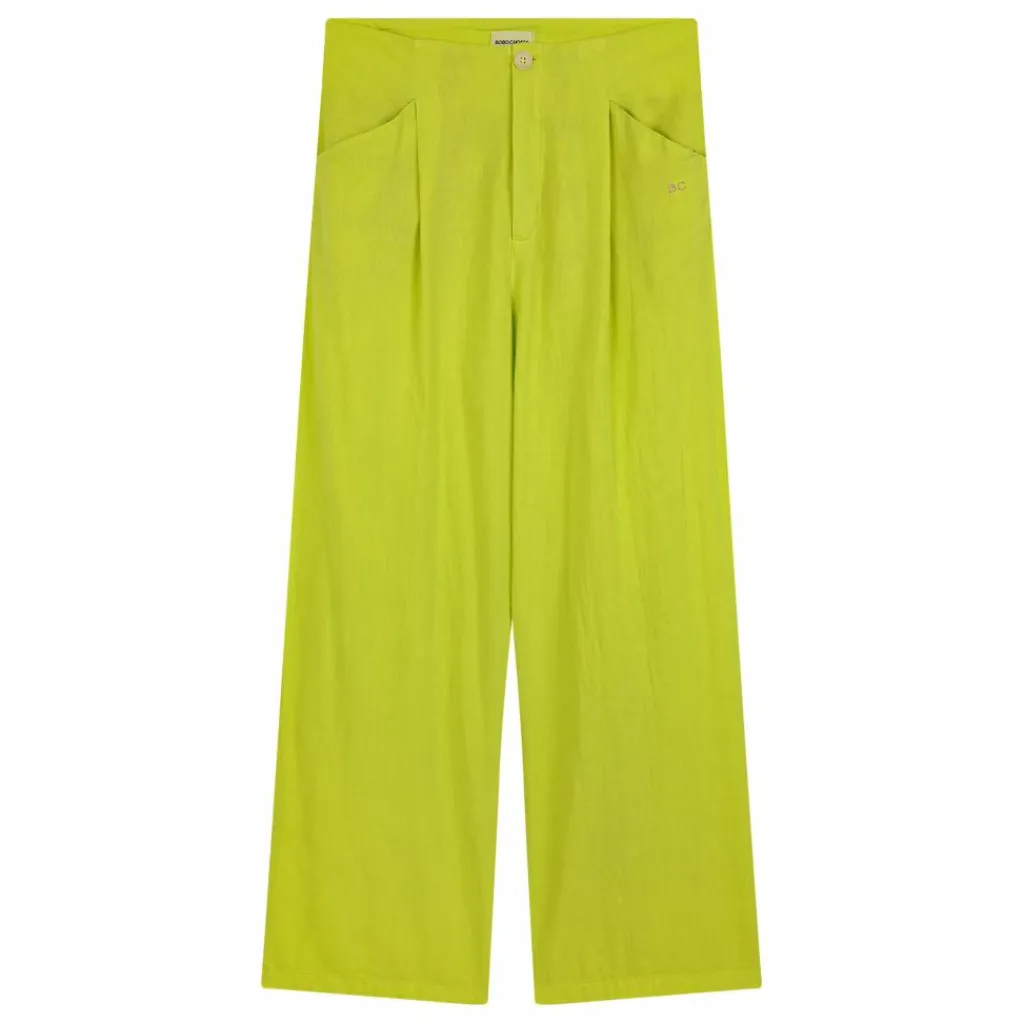 Bobo Choses Pantalon à Pinces Coton et Lin - Collection Femme | Vert anis Best
