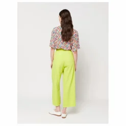 Bobo Choses Pantalon à Pinces Coton et Lin - Collection Femme | Vert anis Best