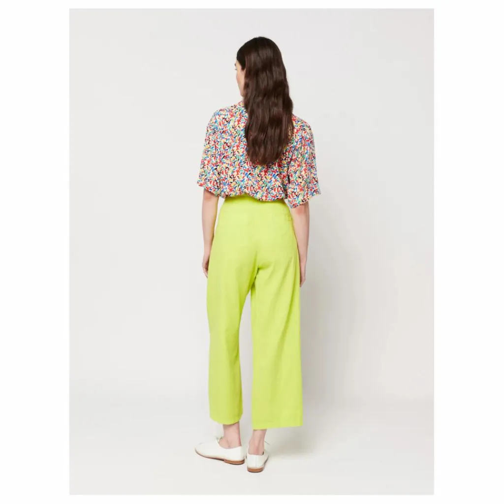 Bobo Choses Pantalon à Pinces Coton et Lin - Collection Femme | Vert anis Best