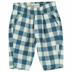 Piupiuchick Pantalon Carreaux Coton Bio | Bleu Sale
