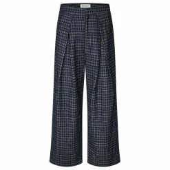 Discount Lollys Laundry Pantalon Carreaux Zola | Bleu foncé