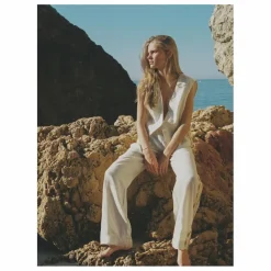 Femme Soleil Soleil Pantalons|Pantalon Celine Broderies Lin |