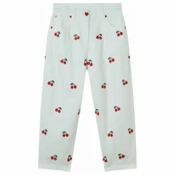Stella McCartney Kids Pantalon Cerises Coton Gabardine | Blanc