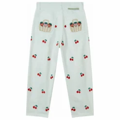 Stella McCartney Kids Pantalon Cerises Coton Gabardine | Blanc