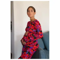 Paloma Collection Pantalon de Grossesse Andrea Flower Power | Rouge Discount