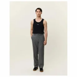 Homme Les Deux Pantalon Droit Como Pinstripe Mouliné Slacks Rayures |