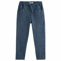 Emile et Ida Pantalon Lin Indigo | Bleu jean Outlet