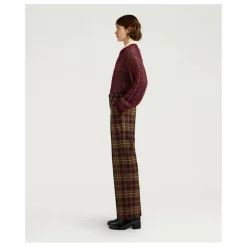 Femme Momoni Pantalon Milton Carreaux Laine Vierge |