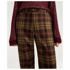 Femme Momoni Pantalon Milton Carreaux Laine Vierge |