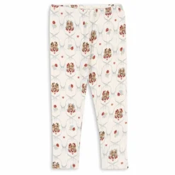 Clearance Konges Sløjd Pantalon Minnie Chiens Pointelle Coton Bio | Ecru