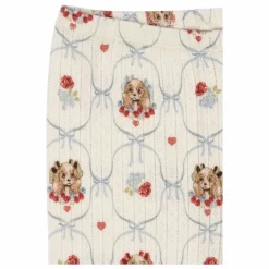 Clearance Konges Sløjd Pantalon Minnie Chiens Pointelle Coton Bio | Ecru