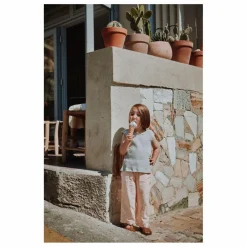 Poudre Organic Pantalon Pomelos Double Gaze de Coton Bio | Rose poudré