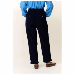 Outlet Leon & Harper Pantalon Prom Velours Côtelé Coton Bio | Bleu marine