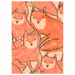 Enfant Season Paper Papiers Peints|Déco Murale Enfant|Papier peint Fox croud