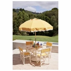 Business & Pleasure Co. Parasol festonné Beach Club | Jaune