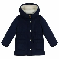 Petit Bateau Parka Mi Longue Elastiquée Unie | Bleu marine Best