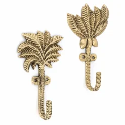 Enfant Doing Goods Patères Devi Palmtree en laiton recyclé - Set de 2 |