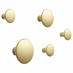 Muuto Petits Rangements|Patères en laiton The Dots - Set de 5 |