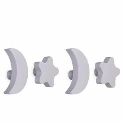 Enfant Nofred Patères, Paniers Enfant|Patères Stars & Moons - Lot de 4 | Lilas