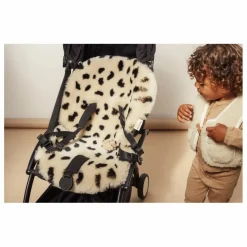 BINIBAMBA Peau de mouton pour poussette et couffin - 68x44 cm | Léopard