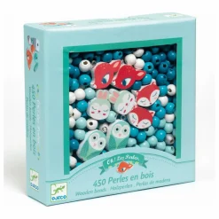 Djeco Perles en bois Petits animaux | Bleu Discount