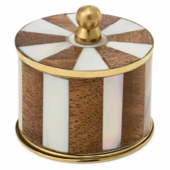 Outlet Doing Goods Petite boîte rayée Woody Circus | Blanc