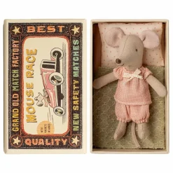 Maileg Maisons De Poupées|Petite sœur souris dans sa boîte d'allumettes