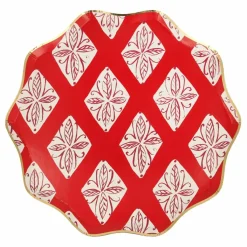 Enfant Meri Meri Décoration De Fête|Petites assiettes de Noël motifs Block Print - set de 8