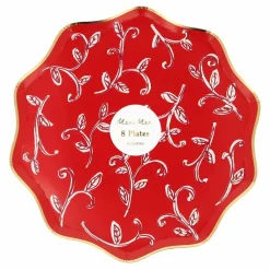Enfant Meri Meri Décoration De Fête|Petites assiettes de Noël motifs Block Print - set de 8