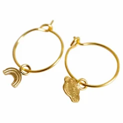 Enfant Adorabili Petites Créoles Asymétriques Arc en Ciel |