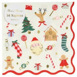 Online Meri Meri Petites serviettes Joli Noël - set de 16 Multicolore