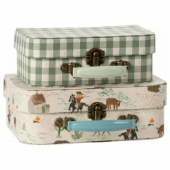 Maileg Petites valises de rangement Pony - Set de 2 Multicolore